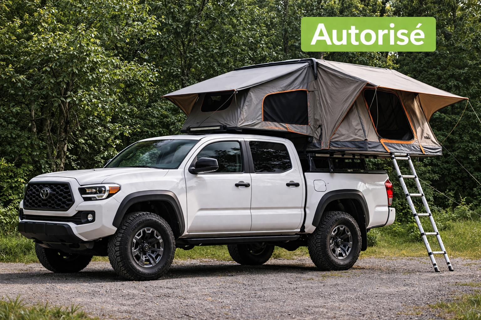 Pickup avec tente de boîte autorisé